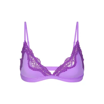 SKIMS FITS EVERYBODY LACE TRIANGLE BRALETTE Bra Women's ULTRA VIOLET TONAL/Purple