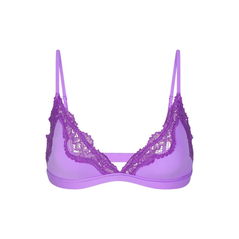 SKIMS FITS EVERYBODY LACE TRIANGLE BRALETTE Bra Women's ULTRA VIOLET TONAL/Purple-0
