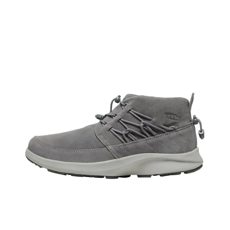 KEEN Uneek CHUKKA Cushioning Wear-Resistant Mid-Top Outdoor Shoes Men's Steel Gray-0