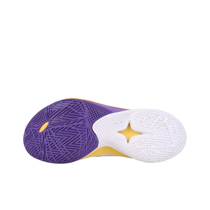 LiNing SONIC 12 PE Version Cushioning Wear Resistant Low Top Basketball Shoes Men's White Purple-6