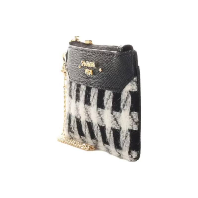 SAMANTHA THAVASA Synthetic Leather With Polyester And Wool Wallet Women's Black-2