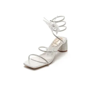 WECKER One Strap Sandals 6cm Women's Silver