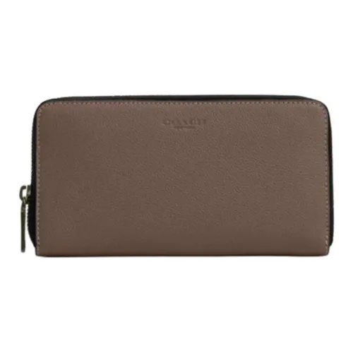 COACH Accordion Wallet Cow Leather Wallet Small Size Men's Dark Stone Blue