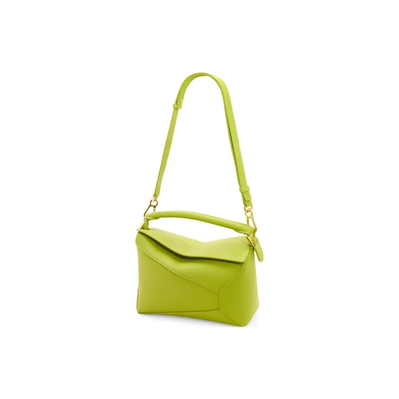 LOEWE Puzzle Cow Leather Handbag Shoulder Bag Crossbody Bag Small Size Women's Grass Green-4