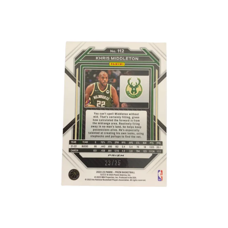 PANINI Middleton Prizm Chris Bucks MOJO Fold 23/25 Player Card Product Access Sports Cards 1 Pc-1