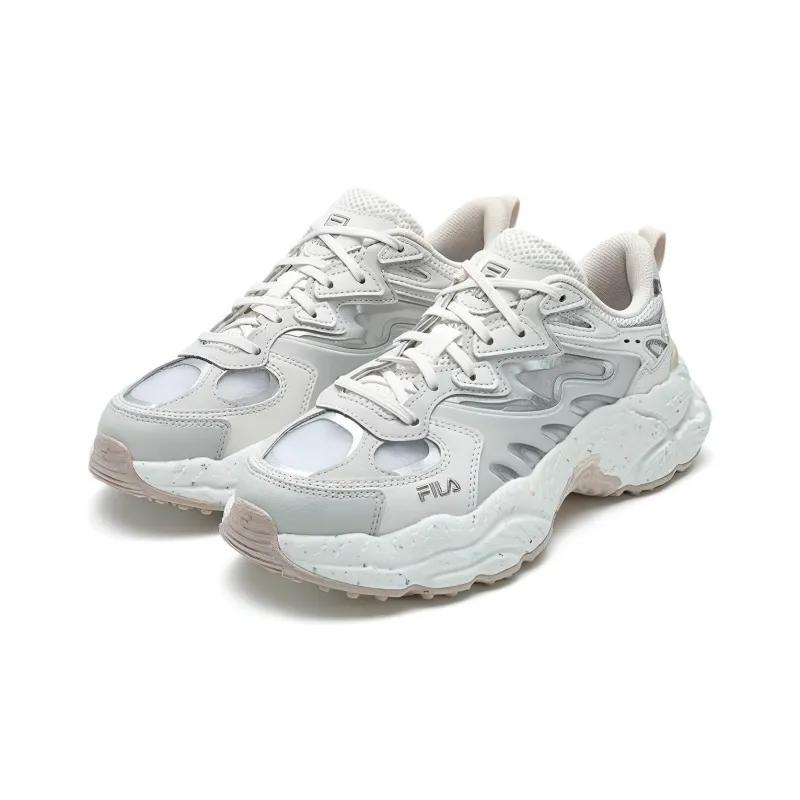 FILA Fern Sneakers Low Top Chunky Sneakers Women's Gray White-2
