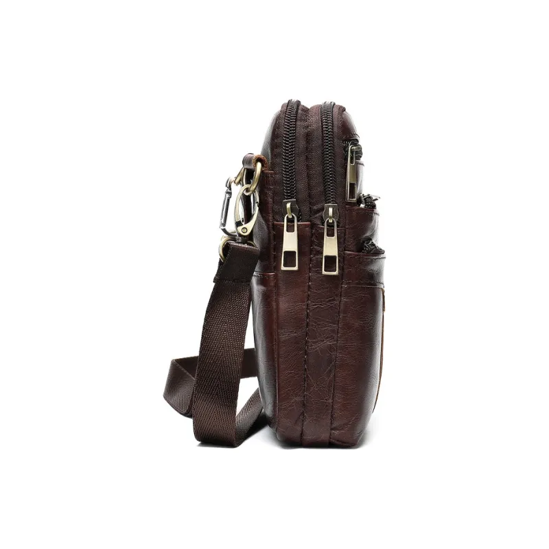 CMLZIUA Cow Leather Crossbody Bags Regular Unisex Coffee Small/Coffee Large/Black, Small/Black Large Size-7