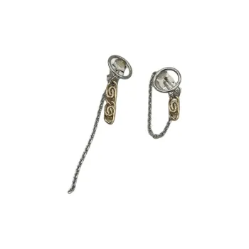 JUSTINE CLENQUET Brass, Palladium Plated, 24K Gold Plated Earrings Women's Silver