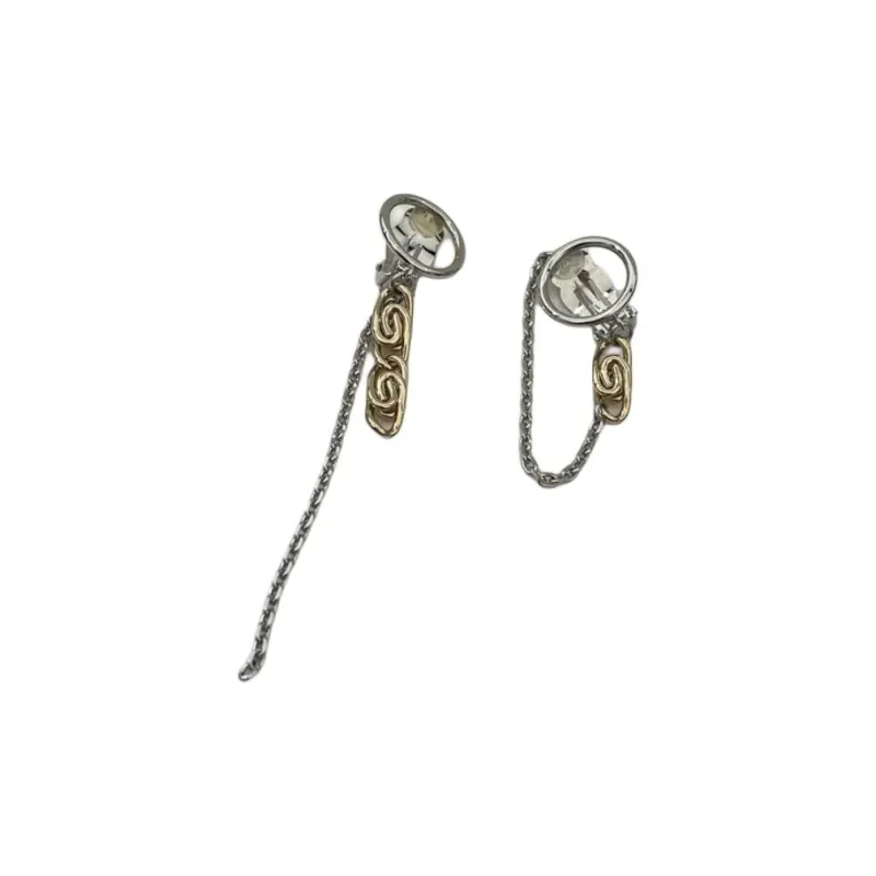 JUSTINE CLENQUET Brass, Palladium Plated, 24K Gold Plated Earrings Women's Silver-0