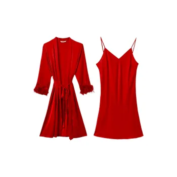 AUTUMNDEER Nightgown Women's QHDO244D Burgundy