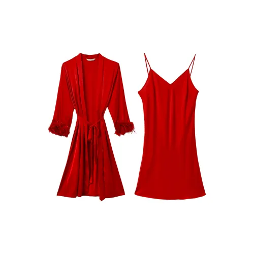 AUTUMNDEER Nightgown Women's QHDO244D Burgundy
