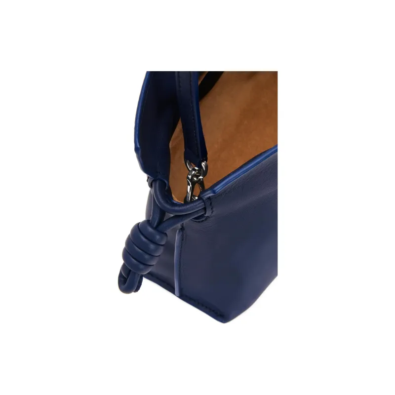 LOEWE Flamenco Nappa Cow Leather One Shoulder Crossbody Clutch Mini Women's Dark Blue-5