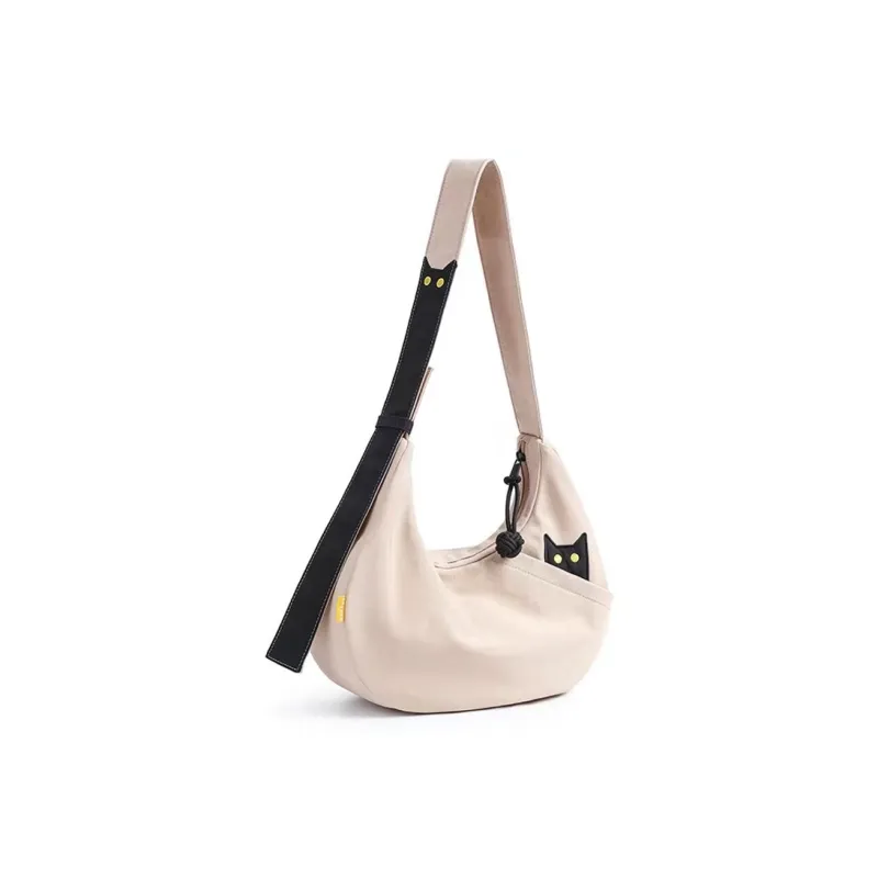NOXXON Nylon Fabric Shoulder Bag, Crossbody Bag Regular Women's Khaki/Haze Blue/Obsidian Black-3