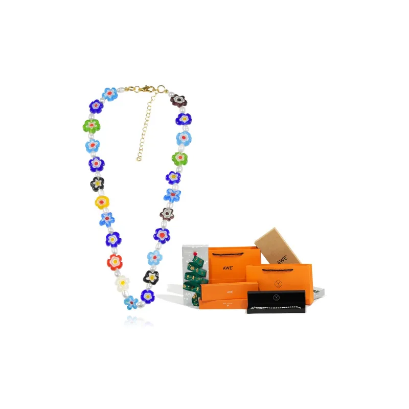 AWE Colored Glaze Niche Designed Collarbone Chain Unisex-3