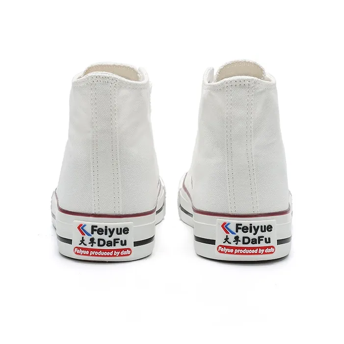 Dafu Leaps Forward Slip Resistant, Abrasion Resistant, Breathable, Lightweight High Top Canvas Shoes Unisex White-3