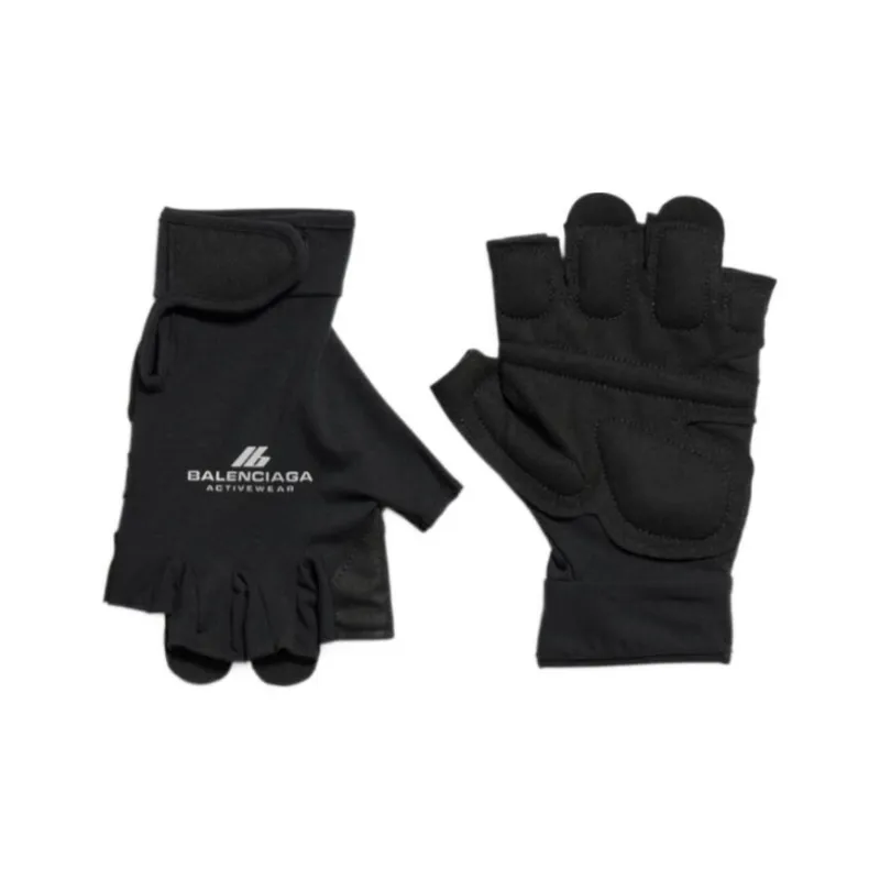 Balenciaga Polyamide Elastane Knit Gloves Unisex Black-1
