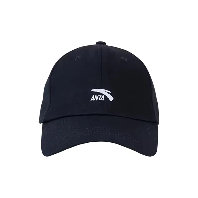Anta Twill Cotton Fabric Baseball Caps Unisex Black-0