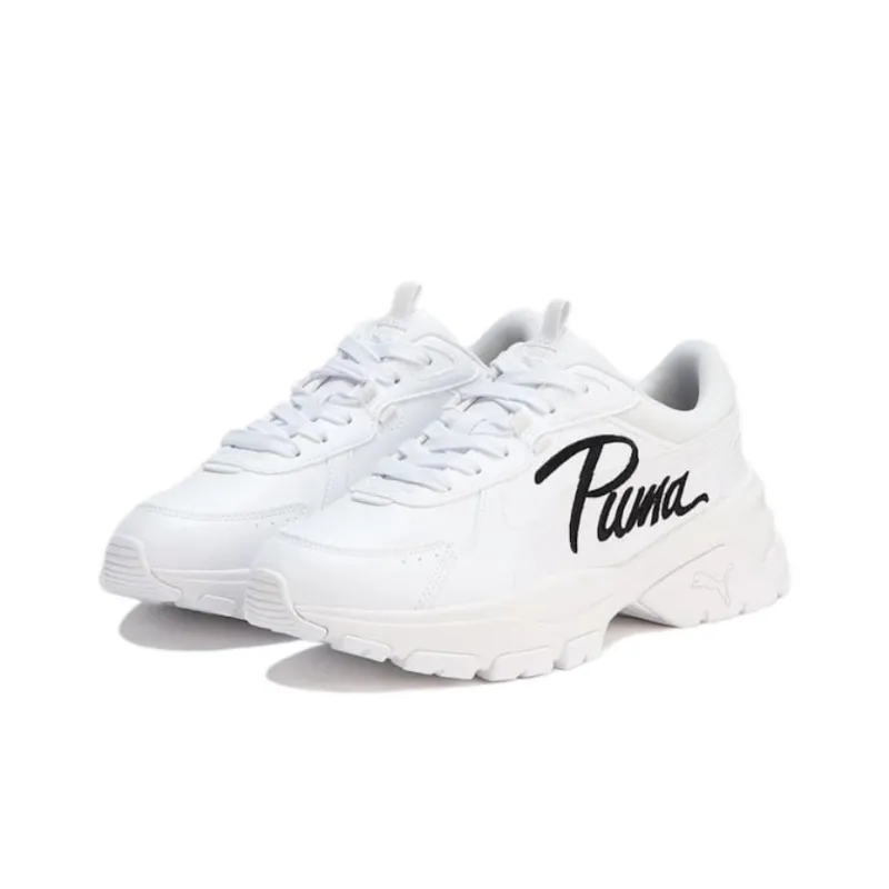 PUMA Cassia Anti-Slip Wear-Resistant Low-Top Casual Running Shoes Women's White Black-2
