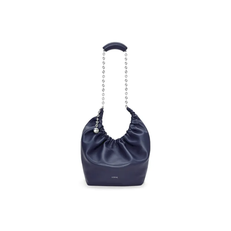 LOEWE Nappa Sheep Leather Shoulder Bag Crossbody Bag Handbag Medium Size Women's Dark Blue-2