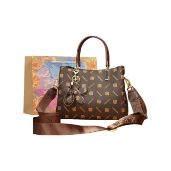BRINCH PVC Shoulder Bag Crossbody Bag Handbags Regular Women's Four Jacquard Caramel/Four Jacquard Coffee