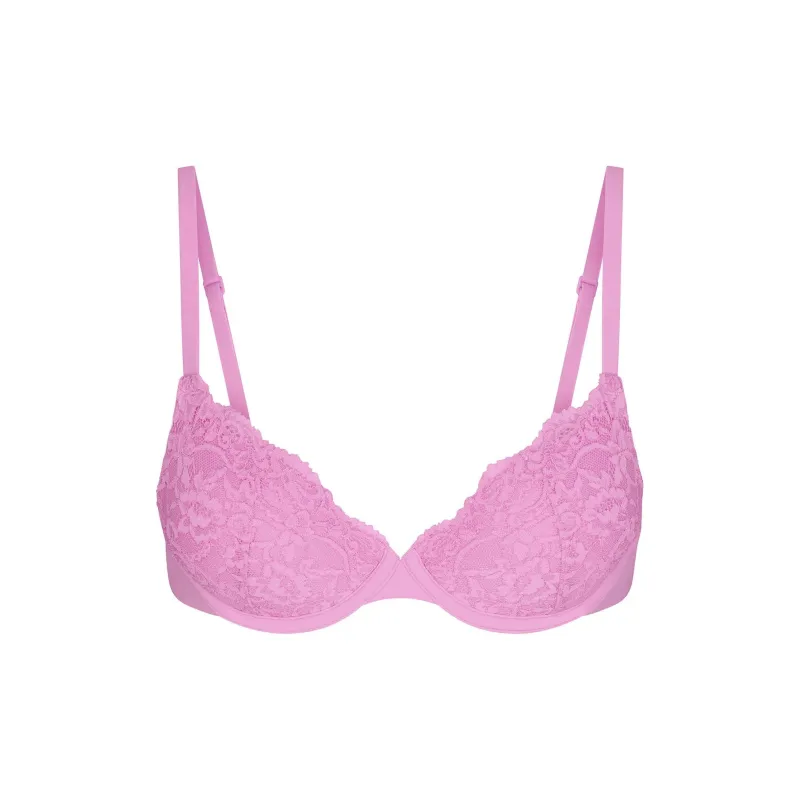 SKIMS FITS EVERYBODY LACE T-SHIRT BRA Bra Women's PETAL/Floral Color-0