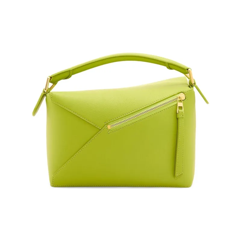 LOEWE Puzzle Cow Leather Handbag Shoulder Bag Crossbody Bag Small Size Women's Grass Green-2