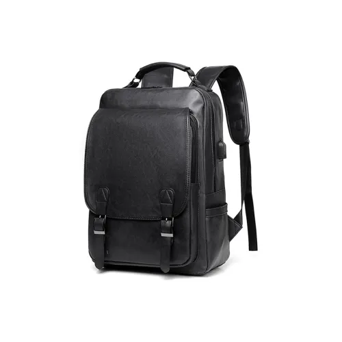 CARTELO PVC Soft Leather Backpack Regular Unisex Black
