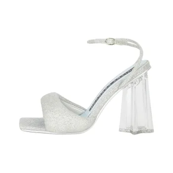 CHIARA FERRAGNI Andromeda Puffy Strap Sandals 10cm Women's Silver