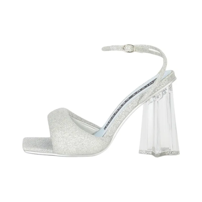 CHIARA FERRAGNI Andromeda Puffy Strap Sandals 10cm Women's Silver-0