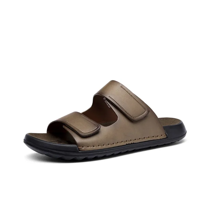 NAVIGARE PU Polyurethane Leather Patchwork Slip-Resistant Abrasion-Resistant Quick-Drying Slide Slippers Men's-6