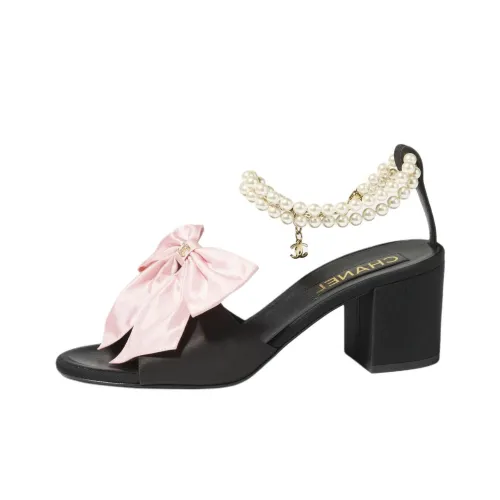 CHANEL Strap Sandals 6.5cm Women's Black
