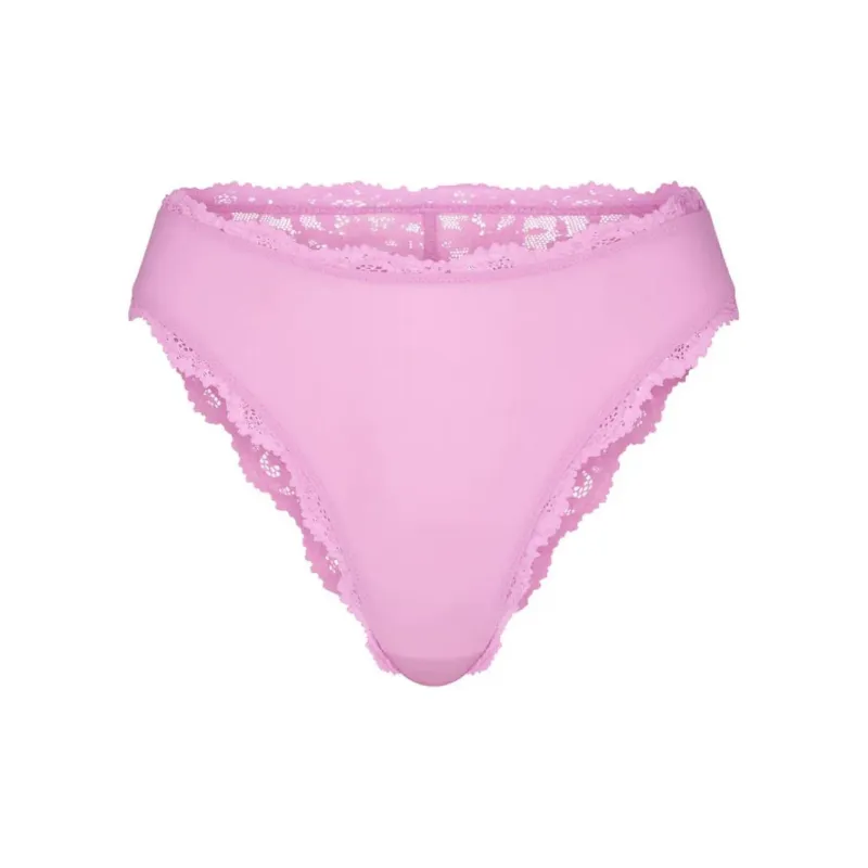 SKIMS FITS EVERYBODY LACE CHEEKY BRIEF Underpants Women's 1 Pack PETAL/Floral Color-0