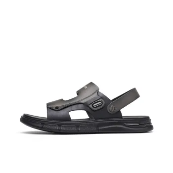 NAVIGARE Beach Sandals Men Black Gray Black Khaki