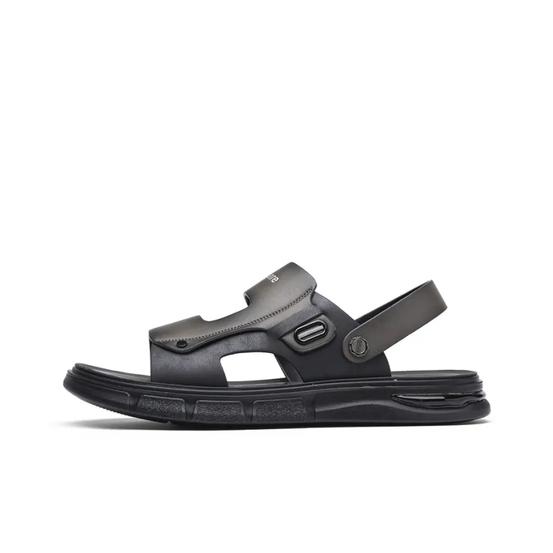 NAVIGARE Beach Sandals Men Black Gray Black Khaki-0