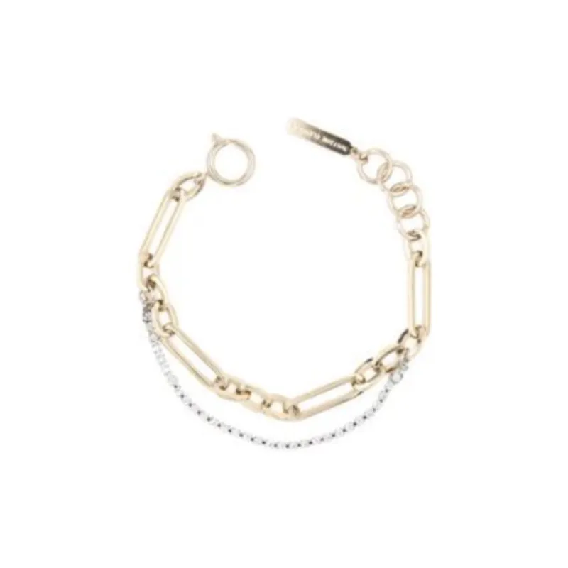 JUSTINE CLENQUET Brass, 24K Gold Plated, Crystal Bracelets Women's Gold-0