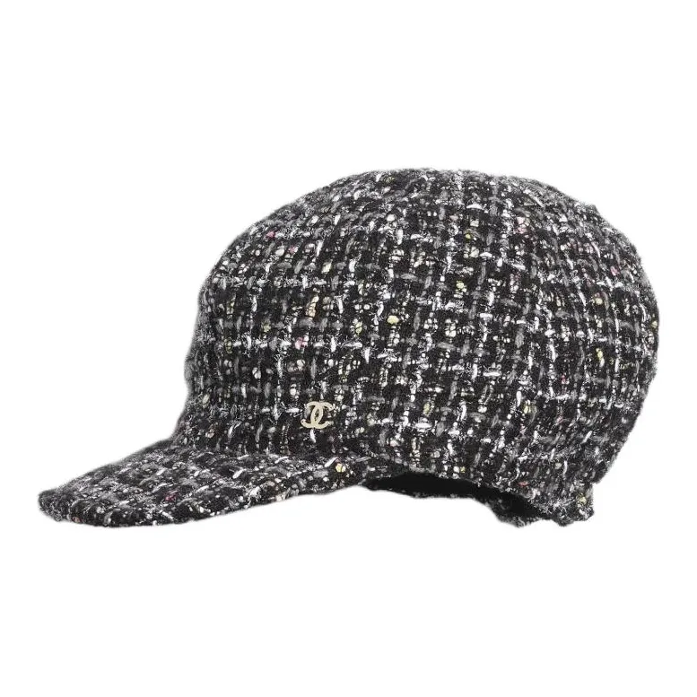 CHANEL Wool Baseball Caps Women's Black-0
