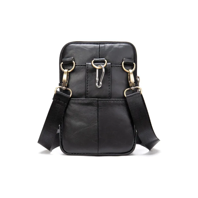 CMLZIUA Cow Leather Crossbody Bags Regular Unisex Coffee Small/Coffee Large/Black, Small/Black Large Size-4