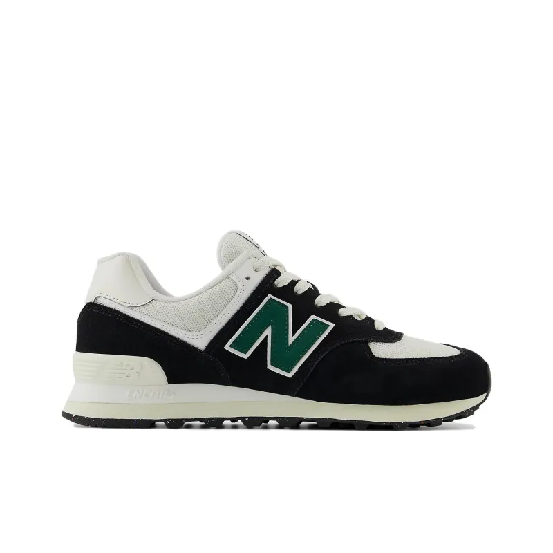 New Balance 574 Black White Marsh Green-1