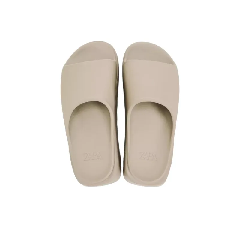 ZARA Slide Slippers 5cm Women's Taupe-2