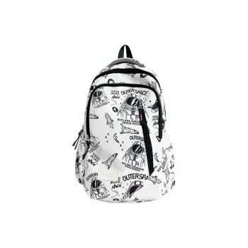 BAODIDAISHU Nylon Backpack Laptop Bag Regular Unisex White, Black
