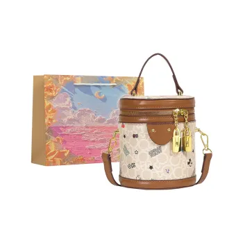BRINCH PU Shoulder Bag Regular Women's Brown/Ecru