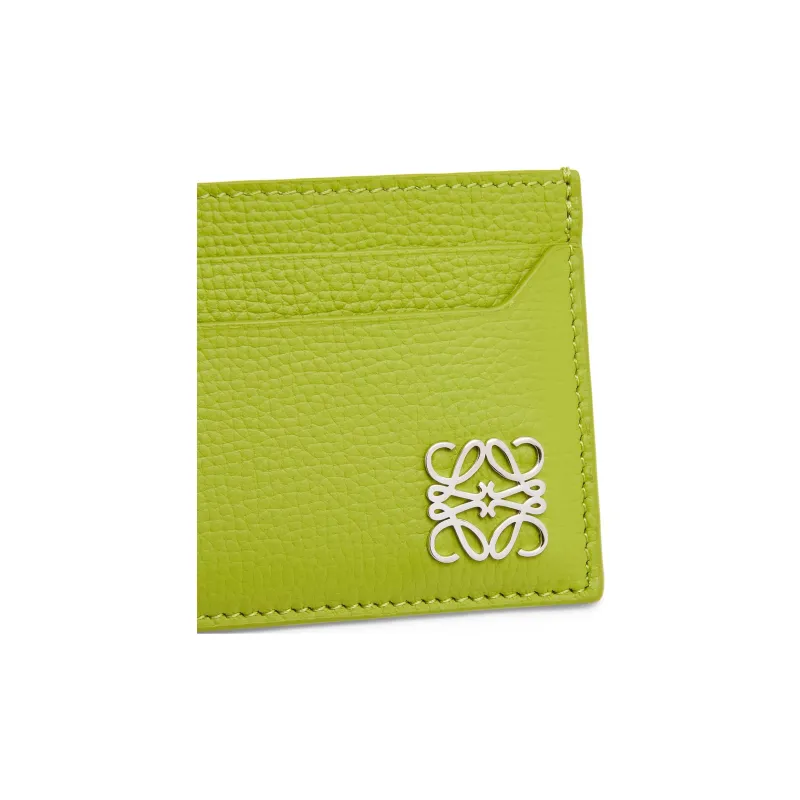LOEWE Pebble Texture Cow Leather Card Holder Women's Bright Green-3