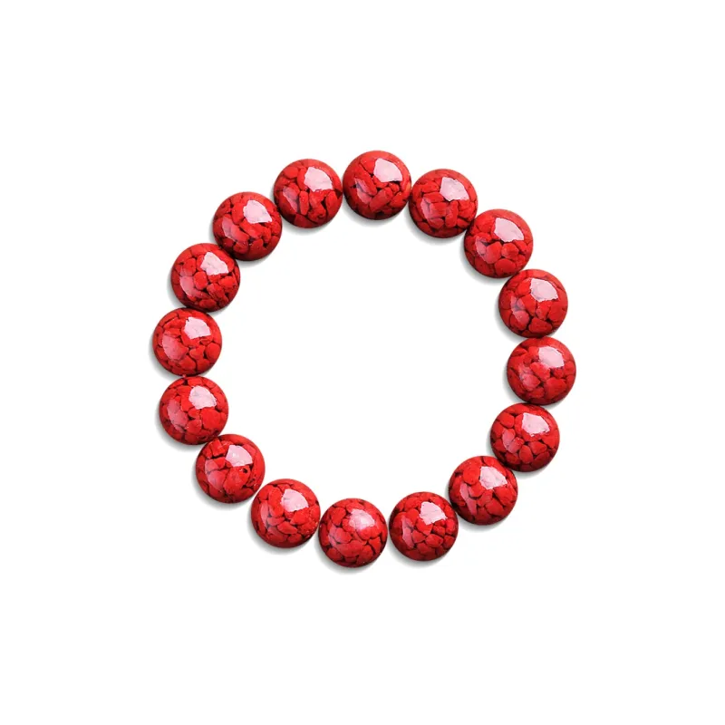 Moon Jewelry Reconstructed Cinnabar Bracelets Unisex-3