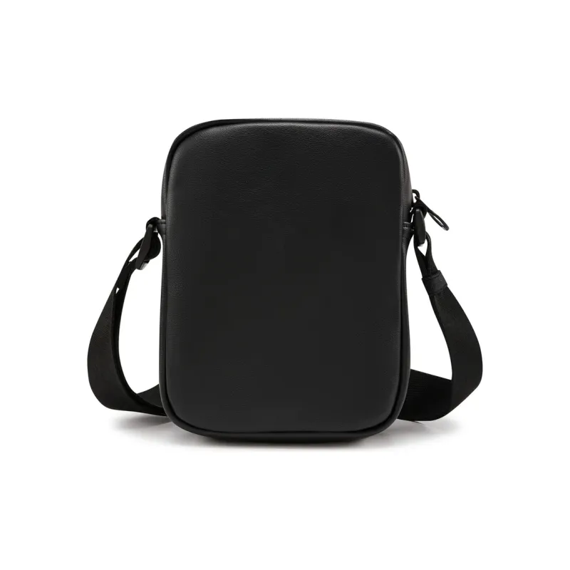 Tommy Hilfiger Polyester Artificial Leather Bonded Crossbody Bag Men's Black-3