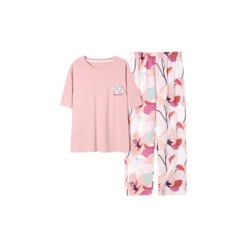 Colorful Pajama Set Women's Light Pink