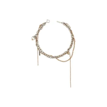 JUSTINE CLENQUET Brass, Palladium Plated, 24K Gold Plated Necklaces Women's Silver