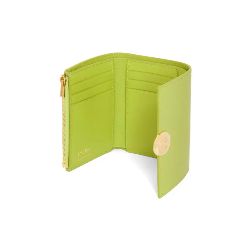 LOEWE Shiny Nappa Calfskin Wallet Small Size Women's Bright Green-2