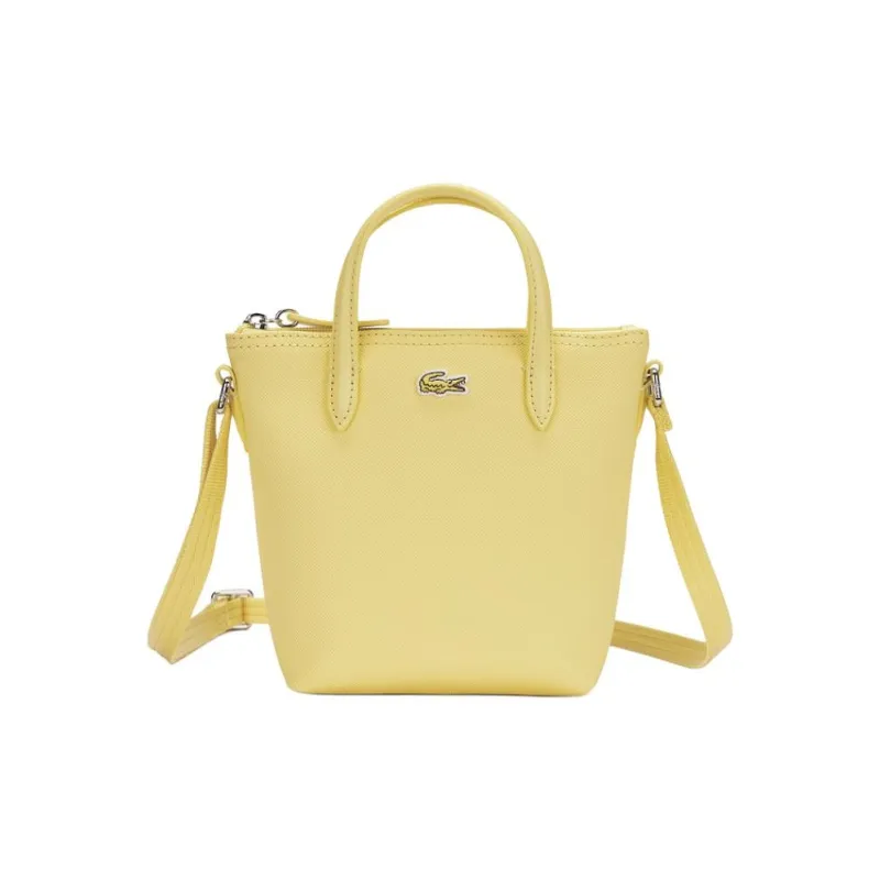 LACOSTE PVC Shoulder Bag Crossbody Bag Handbag Small Size Women's Light Yellow-0