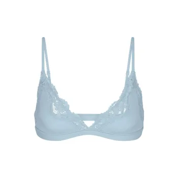 SKIMS FITS EVERYBODY LACE TRIANGLE BRALETTE Bra Women's DENIM/Denim Color