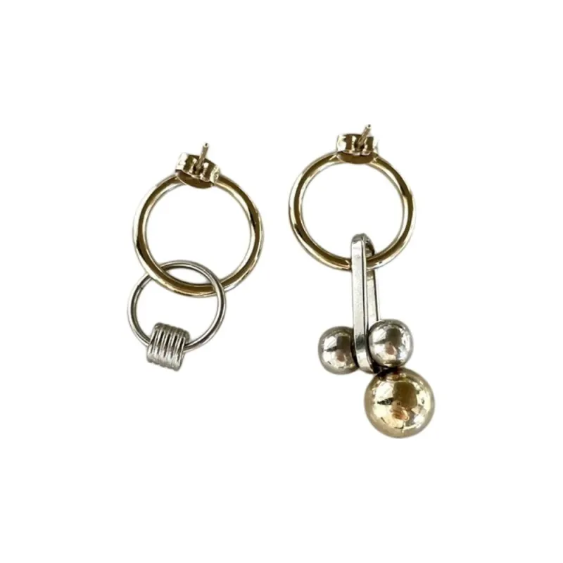 JUSTINE CLENQUET Brass, Palladium Plated, 24K Gold Plated Earrings Women's Gold-1